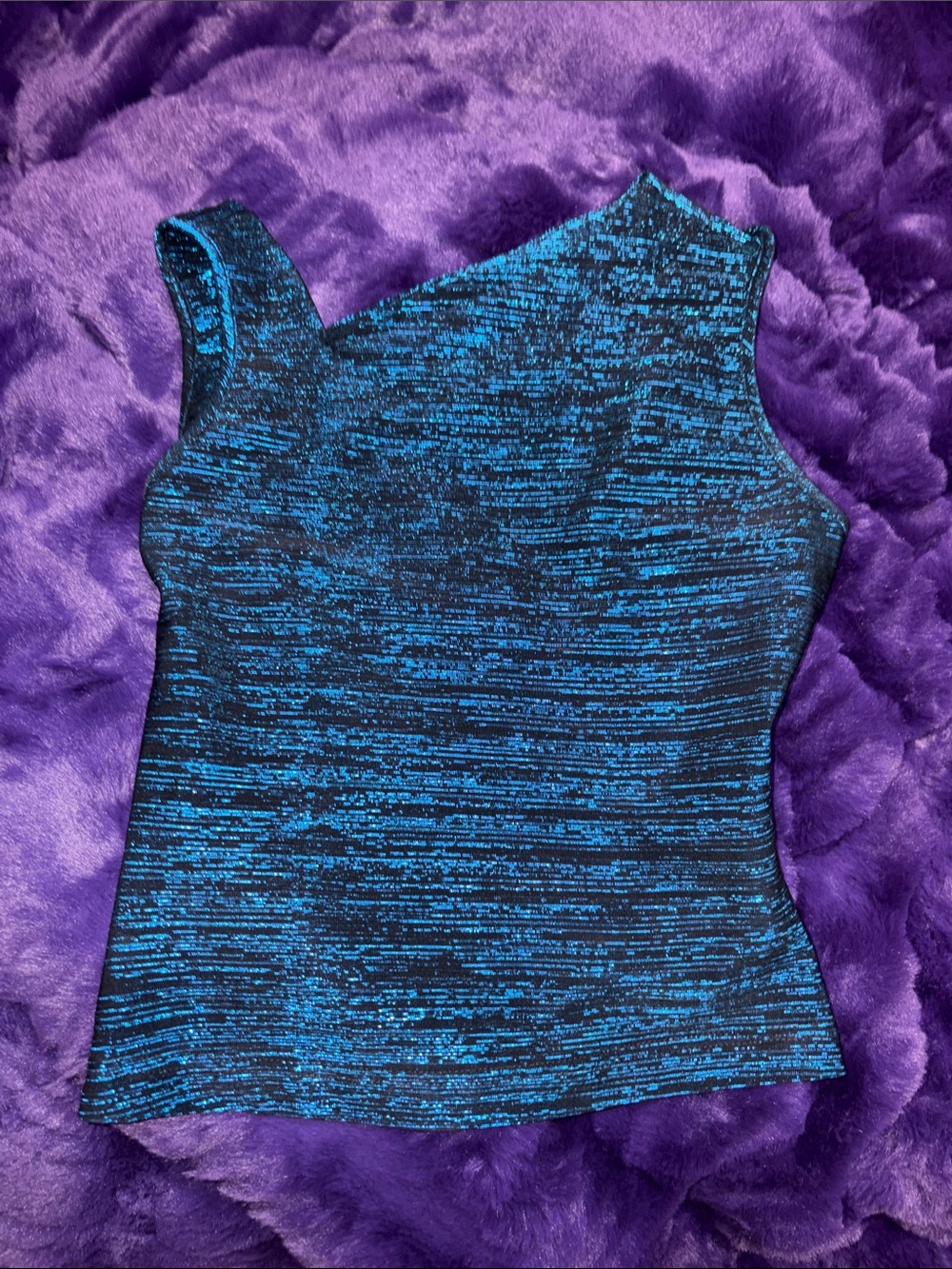 Y2K Formula X Sleeveless Blue Space Sparkle Women's Tank Top. Size s